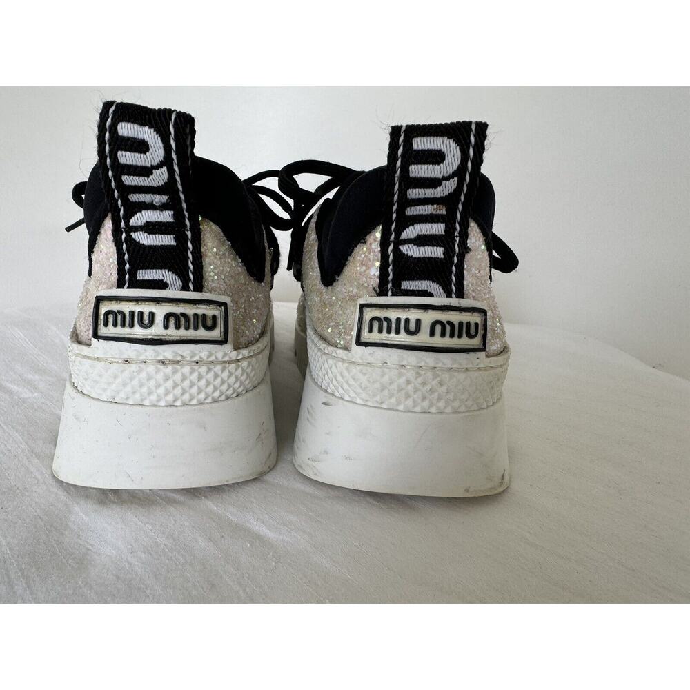 MIU MIU Glitter Platform Sneakers EU 36.5/US 6.5 - Picture 8 of 12